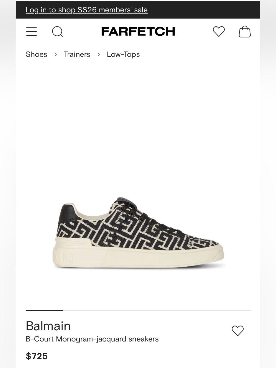 Balmain B-Court Monogram Jacquard Low-Top Sneakers In Black & Cream / Ivory 39